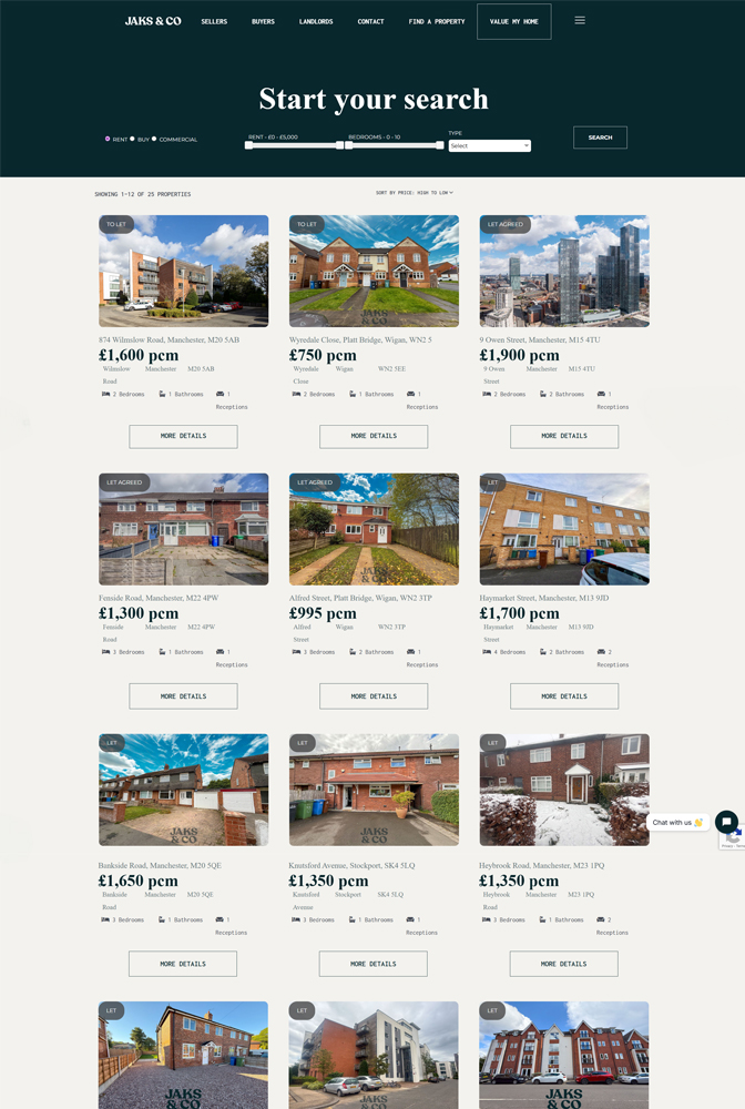 Estate Agent Website Design Manchester